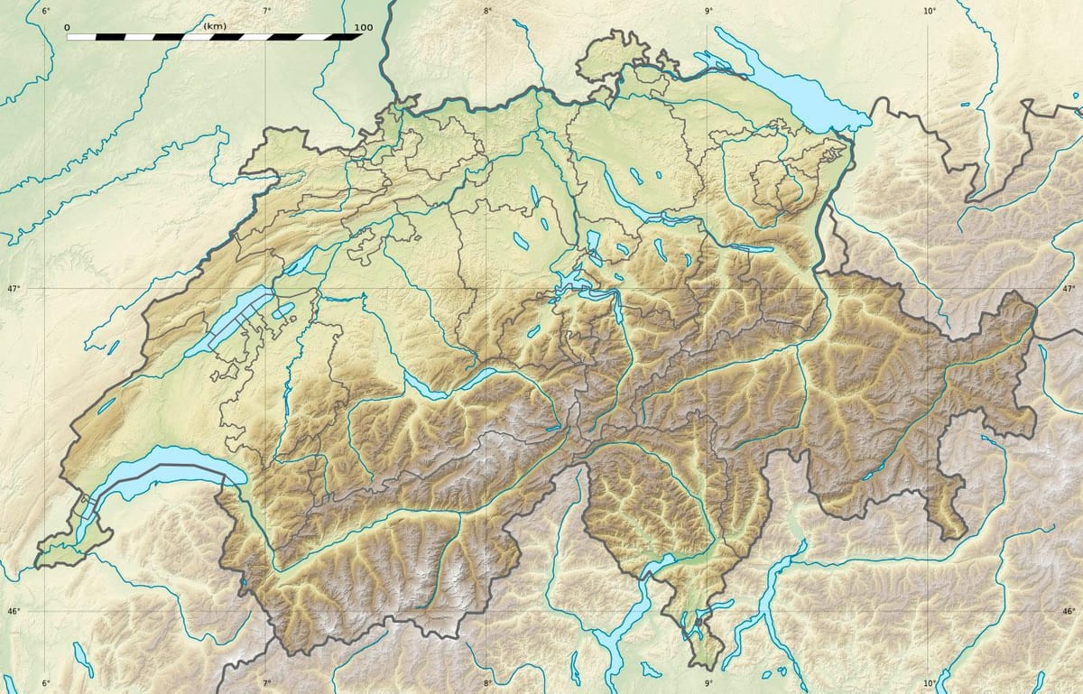 ನಕ್ಷೆ ಸ್ವಿಜರ್ಲ್ಯಾಂಡ್ ಪರಿಹಾರ