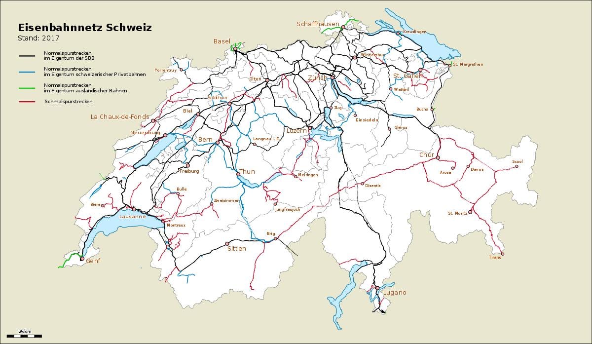 ನಕ್ಷೆ ಸ್ವಿಜರ್ಲ್ಯಾಂಡ್ ಬಂದರುಗಳು