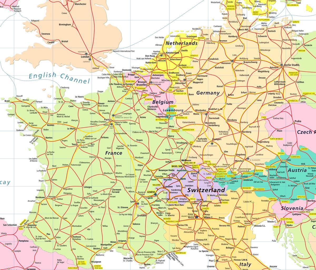 ನಕ್ಷೆ eurail ನಕ್ಷೆ ಸ್ವಿಜರ್ಲ್ಯಾಂಡ್